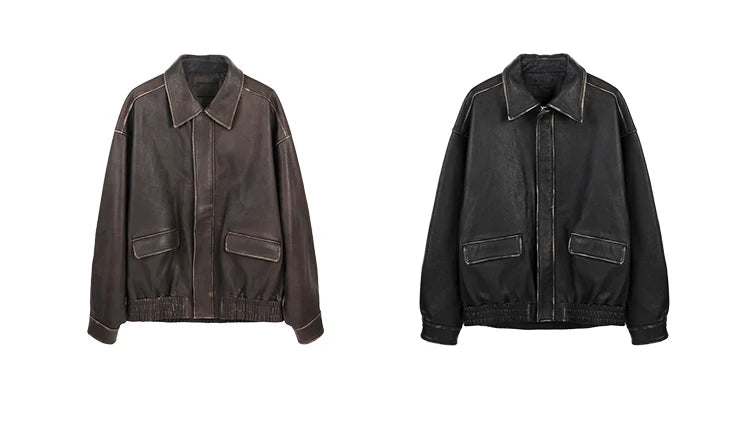 Lautaro Women’s Retro Faux Leather Oversized Jacket